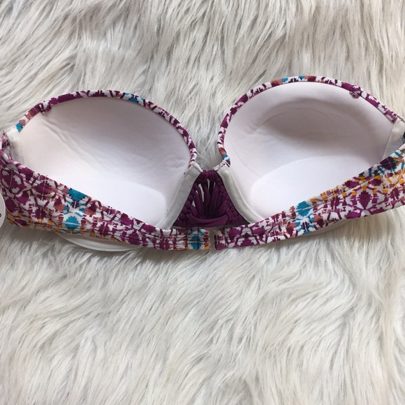 NWT Hula Honey Printed Underwire Pushup Bikini Top - Picture 4 of 7